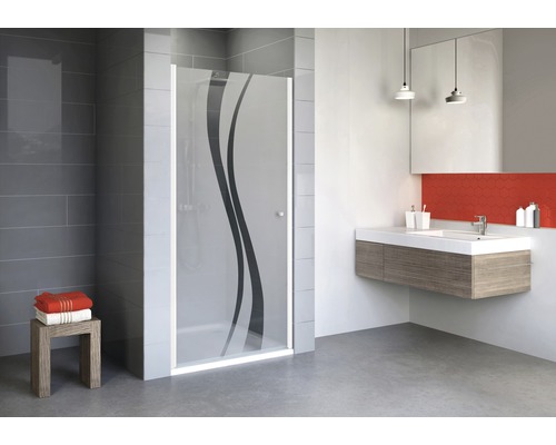 Ușă duș rotativă pentru nişă Schulte Alexa Style 2.0, 80x192 cm, sticlă securizată Liane, profil alb