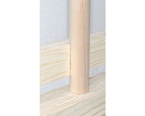 Prim-plan cu îmbinare din lemn cu tijă rotundă