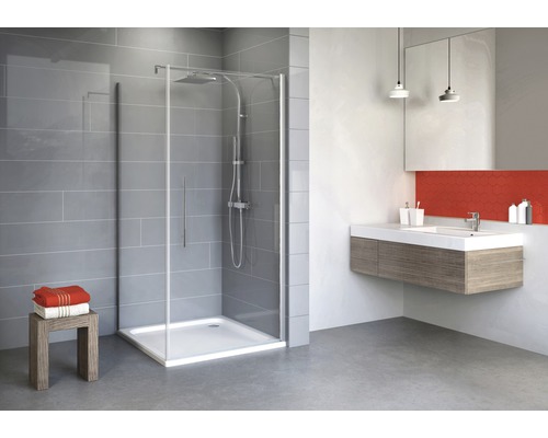Cabină de duș pătrată Schulte Alexa Style 2.0, 80x80x192 cm, sticlă securizată transparentă, profil alunatur