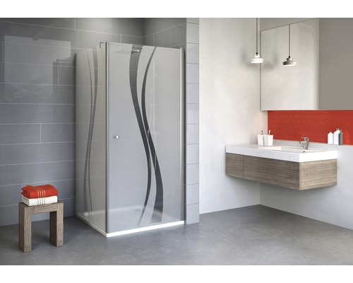 Cabină de duș pătrată Schulte Alexa Style 2.0, 80x80x192 cm, sticlă securizată Liane, profil alunatur