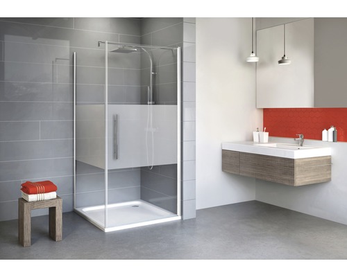 Cabină de duș pătrată Schulte Alexa Style 2.0, 80x80x192 cm, sticlă securizată decorativă, profil alb