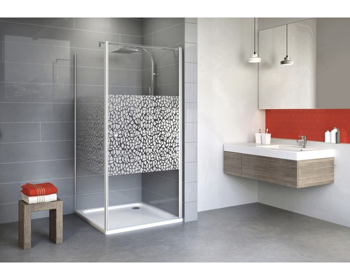 Cabină de duș pătrată Schulte Alexa Style 2.0, 80x80x192 cm, sticlă securizată Terazzo, profil alb