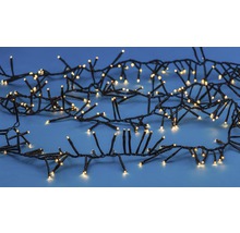 Șir de lumini LED cu cablu negru și lumini alb cald