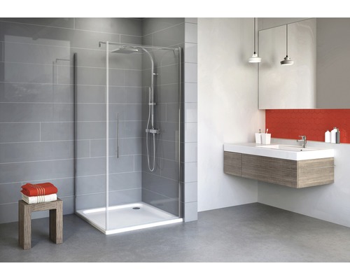 Cabină de duș rectangulară Schulte Alexa Style 2.0 80x90x192 cm ușă batantă sticlă transparentă profil cromat Cabină de duș rectangulară Schulte Alexa Style 2.0 80x90x192 cm ușă batantă sticlă transparentă profil cromat