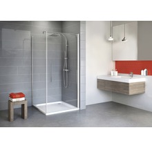 Cabină de duș rectangulară Schulte Alexa Style 2.0, 90x80x192 cm, sticlă securizată transparentă, profil alb, ușă rotativă-thumb-0