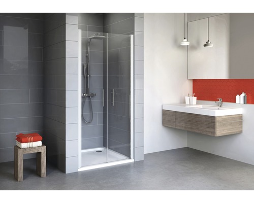 Ușă duș pendulară pentru nişă Schulte Alexa Style 2.0, 80x192 cm, sticlă securizată transparentă, profil alunatur