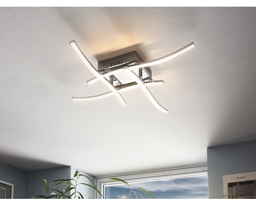 Plafonieră cu LED integrat Eglo Valmora 4x5W 1880 lumeni, alb/crom buc