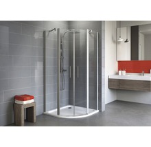 Cabină de duş semirotundă Schulte Alexa Style 2.0 80x80x192 cm R550 sticlă transparentă profil aluminiu-thumb-0
