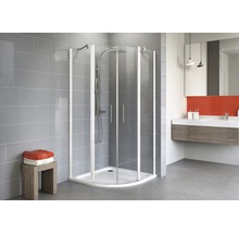 Cabină de duş semirotundă Schulte Alexa Style 2.0, 90x90x192 cm, sticlă securizată transparentă, pofil alb-thumb-0