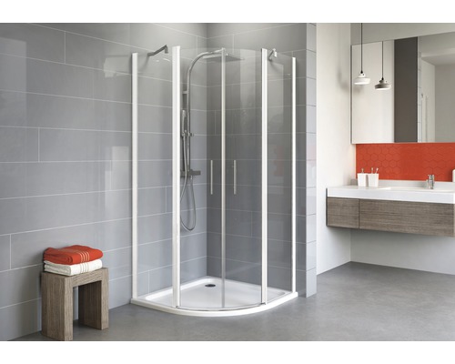 Cabină de duş asimetrică Schulte Alexa Style 2.0, 80x90x192 cm, sticlă securizată transparentă, profil alb Cabină de duş asimetrică Schulte Alexa Style 2.0, 80x90x192 cm, sticlă securizată transparentă, profil alb
