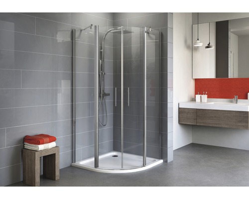 Cabină de duş asimetrică Schulte Alexa Style 2.0 80x90x192 cm R550 sticlă transparentă profil cromat-0