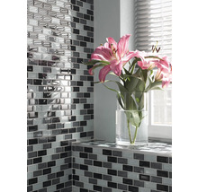 Mozaic piscină sticlă XCM B825 mix alb/gri/antraccit 31x32,2 cm