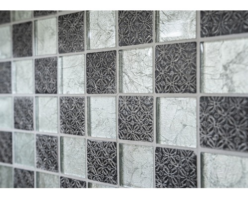 Plăci pătrate de mozaic de sticlă cu model