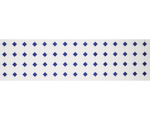 Model de plăci de podea albe cu romburi albastre