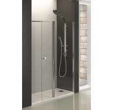 Perete/Paravan duș cu ușă batantă Sanotechnik Sanoflex Grande, 150x195 cm, sticlă securizată transparentă, profil crom-thumb-0