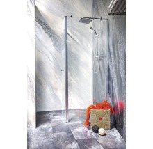 Perete/Paravan duș cu ușă batantă Sanotechnik Sanoflex Grande, 150x195 cm, sticlă securizată transparentă, profil crom-thumb-1