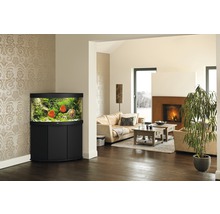Acvariu JUWEL Trigon 190 cu iluminare cu LED, filtru, încălzitor, fără dulap inferior, negru
