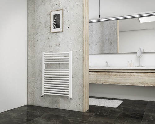 Radiator / Calorifer baie portprosop Schulte München 775x600 mm alb Baie cu radiator de prosoape, chiuvetă și oglindă