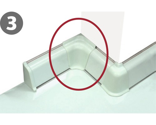 Conector de colț din plastic pentru etanșarea dușului