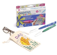 Set markere textile cu ochelari și pungă pictată
