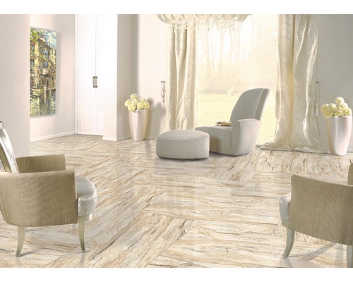 Gresie interior porțelanată glazurată Irno Beige rectificată 60x120 cm-0