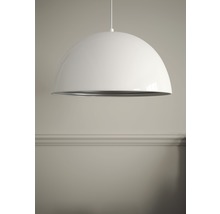 Lampă suspendată albă în formă de semisfără