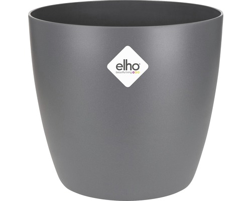 Ghiveci gri din plastic cu logo Elho