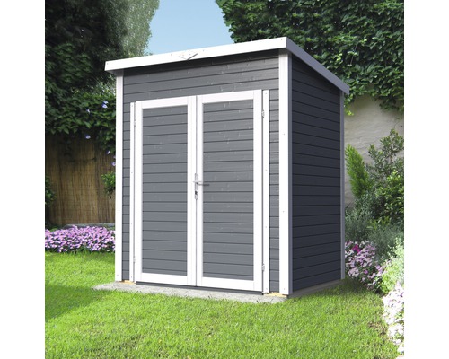 Dulap de grădină din lemn cu ușă dublă pe gazon