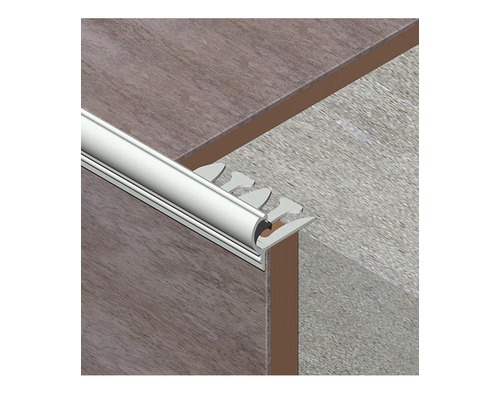 Protecție rotunjită flexibilă pentru trepte din aluminiu eloxat 10x11 mm 2,7 m argintiu satinat AFR117.81