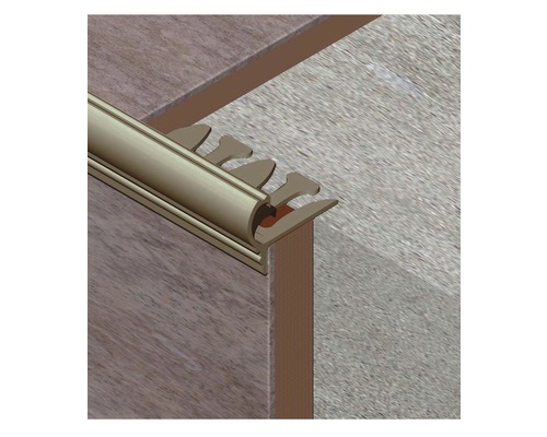 Protecție rotunjită flexibilă pentru trepte din aluminiu eloxat 10x11 mm 2,7 m bronz satinat AFR117.92