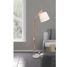 Lampadar Carlyn E27 max. 1x60W, lemn/alb