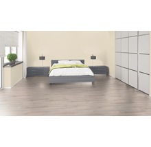 Dormitor luminos cu pat, noptiere și dulap