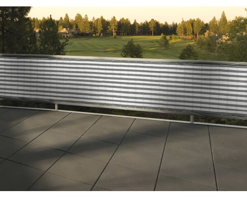 Covor de protecție vizuală cu dungi orizontale pe balustrada balconului