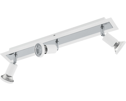 Șină spoturi Sarria GU10 3x4,5W, becuri LED incluse, alb crom