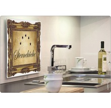 Protecție de perete pentru bucătărie cu motiv de bucătărie cu stele în ramă clasică