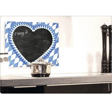 Tavă decorativă în formă de inimă cu model bavarez în romburi și oală pe plită