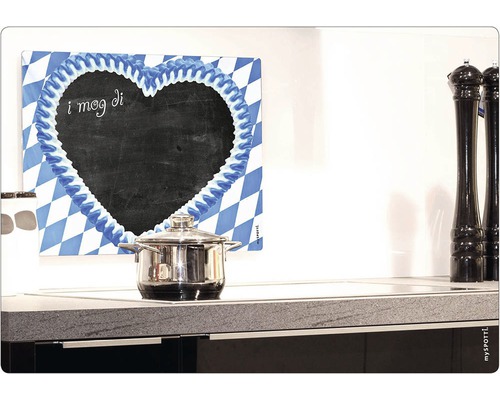 Tavă decorativă în formă de inimă cu model bavarez în romburi și oală pe plită