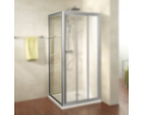 Perete lateral duș Kristall/Trend, 75x185 cm, sticlă securizată transparentă, profil aluminiu