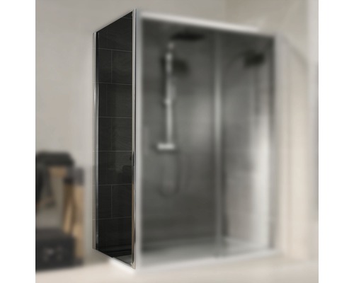 Perete lateral duș pentru ușă glisantă Schulte Kristall/Trend, 80x185 cm, sticlă securizată gri, profil crom