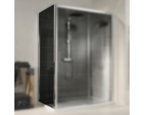 Perete lateral duș pentru ușă glisantă Schulte Kristall/Trend, 90x185 cm, sticlă securizată gri, profil crom Perete lateral duș pentru ușă glisantă Schulte Kristall/Trend, 90x185 cm, sticlă securizată gri, profil crom