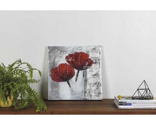 Pictură cu motiv floral pe pânză