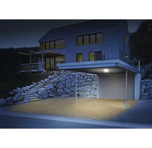 Aplică tavan cu LED integrat Steinel DL Vario Quattro 9,8W 1000 lumeni, senzor de mișcare, pentru exterior IP54, argintiu