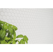 Faianță de perete hexagonală pe un perete luminos