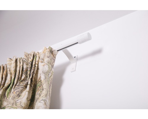 Bară de perdea cu draperie și suport de perete