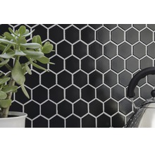 Mozaic piscină ceramic HX 095 negru mat 32,5x28,1 cm