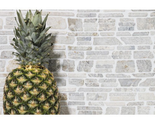 Perete decorativ cu placaje din piatră naturală și ananas