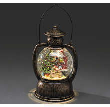 Lampion decorativ glob de zăpadă cu Moș Crăciun și brad de Crăciun