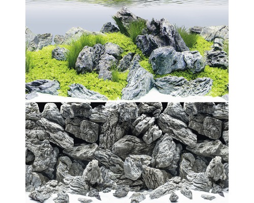 Decor pentru acvariu cu pietre și plante