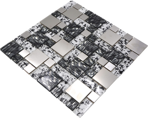 Covoraș mozaic cu elemente din sticlă și metal