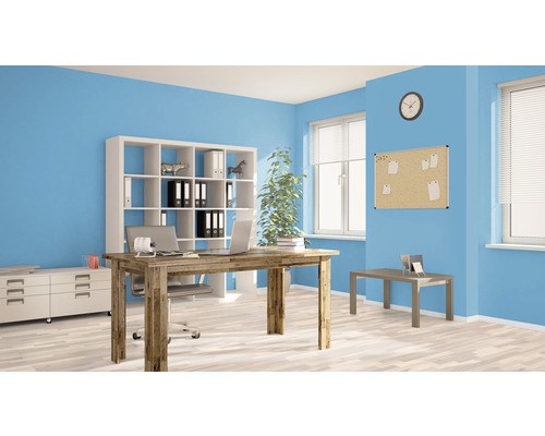 Birou cu birou, scaun de birou, raft și avizier din plută